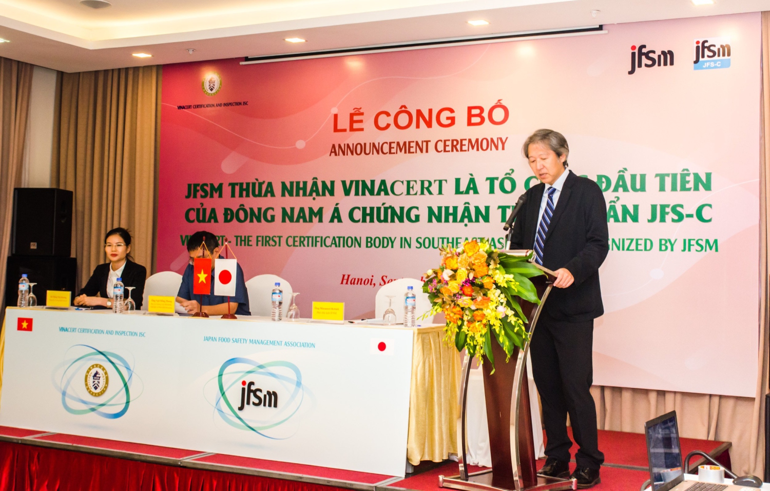 Phó Chủ tịch JFSM - ông Kotani phát biểu tại buổi lễ